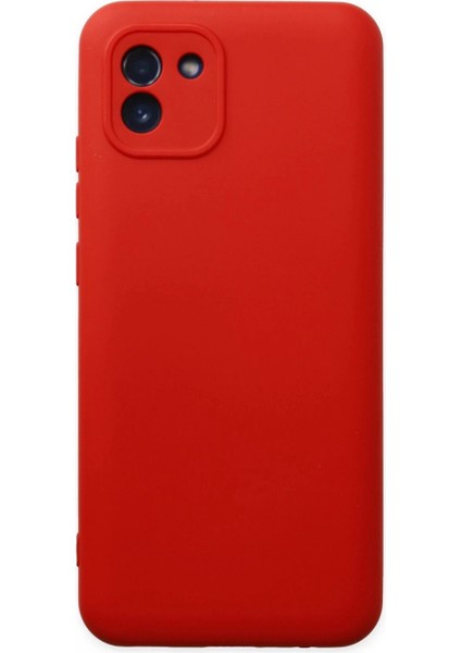 Samsung Galaxy A03 Kılıf Nano Içi Kadife Silikon - Kırmızı