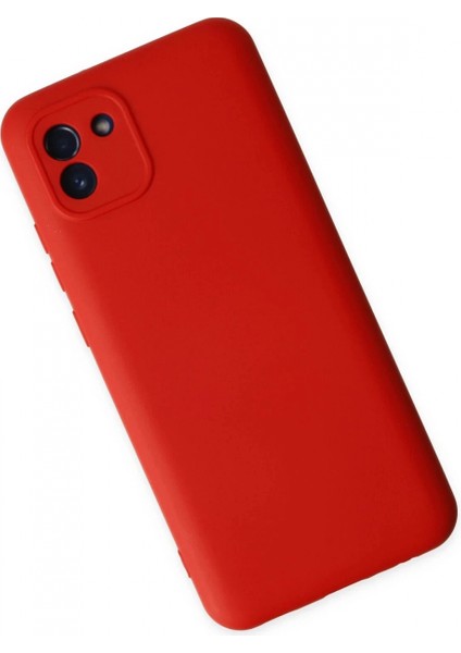 Samsung Galaxy A03 Kılıf Nano Içi Kadife Silikon - Kırmızı modelleri