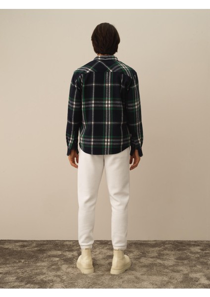 Erkek Lacivert Pamuk Dokulu Regular Fit Gömlek