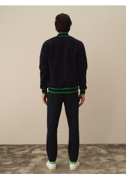 Erkek Lacivert Pamuk Dokulu Regular Fit Sweatmont