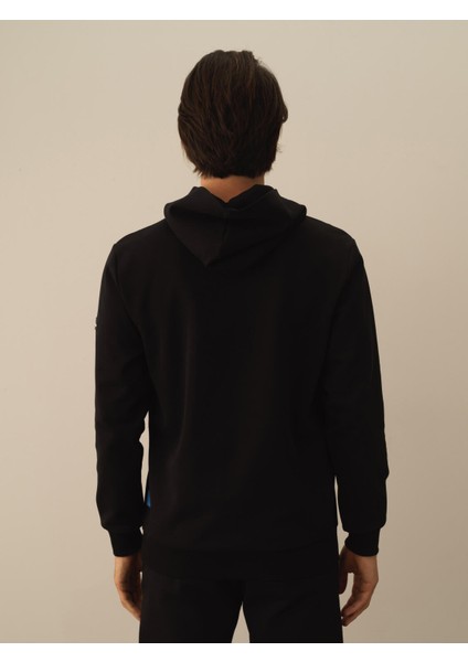 Erkek Siyah Pamuk Dokulu Regular Fit Sweatshirt