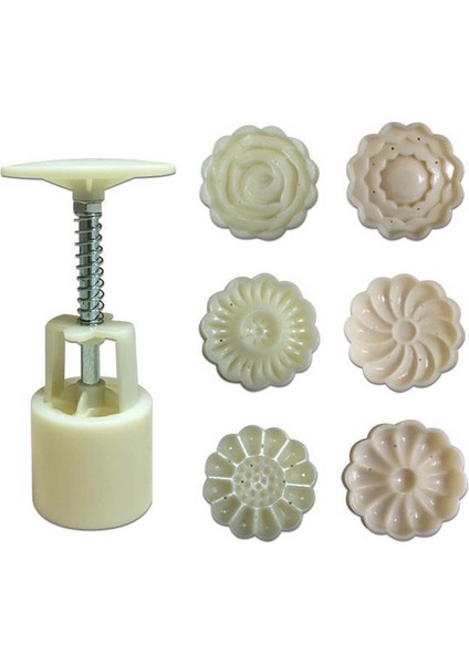Basmalı Kurabiye Kalıbı Çiçek Şekilli Kurabiye Makinesi 7 Parça