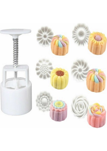 Basmalı Kurabiye Kalıbı Çiçek Şekilli Kurabiye Makinesi 7 Parça fiyatları