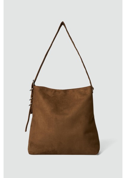Vague Süet Omuz Çantası Taba