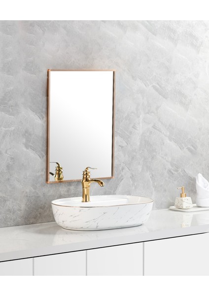 Gold Detaylı Çanak Lavabo 60X40X14 fiyatları