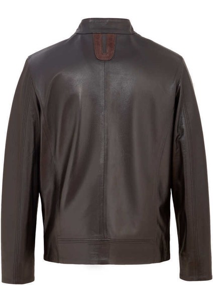 Kahve Hakiki Deri Erkek Hakiki Deri Mont - E22BDM310388-Q3I