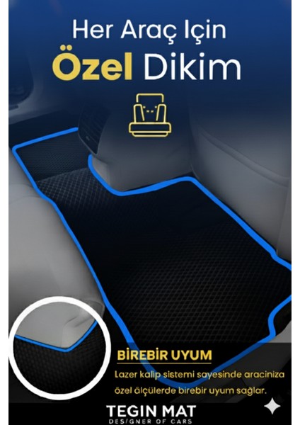 Chevrolet Epica 2006-2012 Aracınıza Özel Eva Paspas Siyah Mavi | Kaymaz ve Yıkanabilir Oto Paspas fırsatları