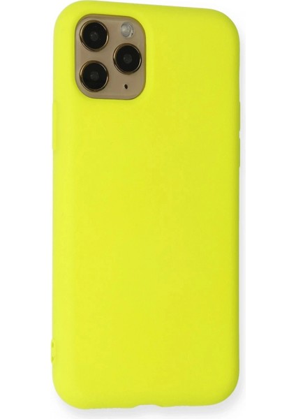iPhone 11 Pro Kılıf Nano Içi Kadife Silikon - Sarı modelleri