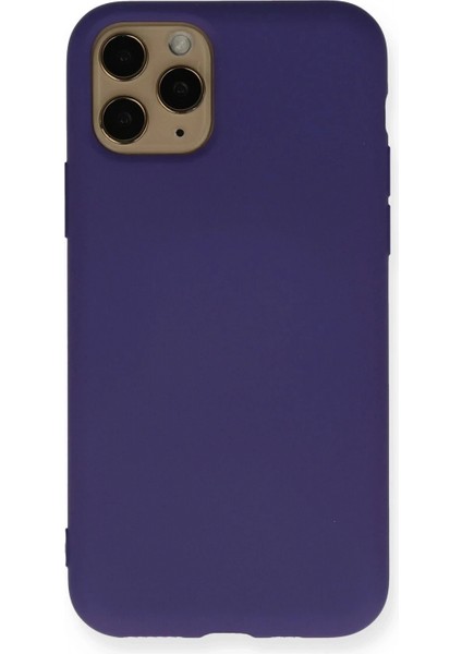 iPhone 11 Pro Kılıf Nano Içi Kadife Silikon - Mor