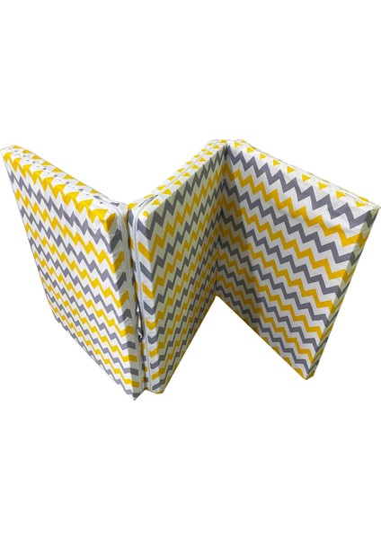Katlanır Kamp Yatağı Çadır Yatağı Sünger Yatak Fermuarlı 70X180 cm 6 cm Sarı Gri Zikzak fırsatları