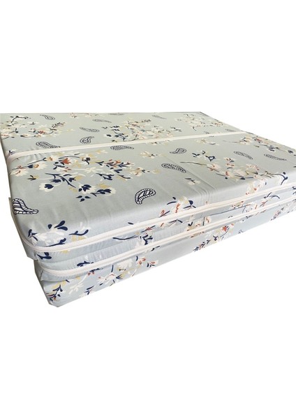 Katlanır Yatak Yer Yatağı Sünger Yatak Tek Kişilik 80X180 Mavi Çiçek modelleri