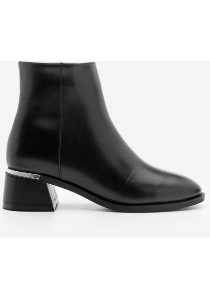 Potinonline K9711 Kadın Metal Ökçe Kalın Topuklu Bot fiyatları