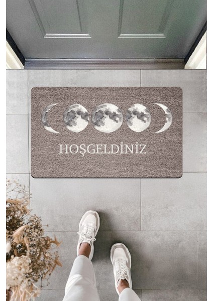 Yüksek Kaliteli Dijital Baskı Dolunay Döngüsü-Hoşgeldiniz Kapı Önü Paspası