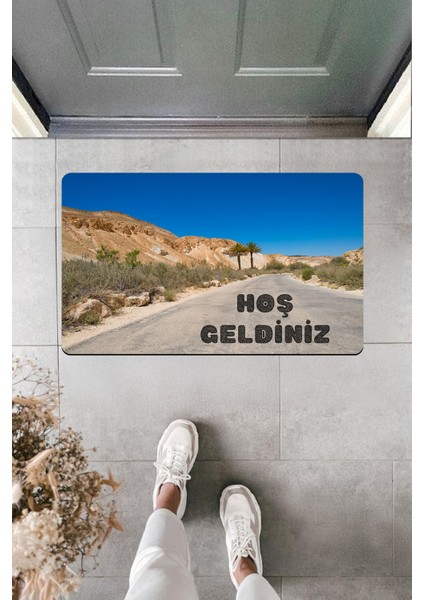 Yüksek Kaliteli Dijital Baskı Yol Tepe Manzara Kapı Önü Paspası