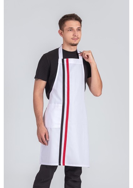 Erkek Boyundan Asmalı Çizgili Barista Şef Mutfak Önlüğü fiyatları