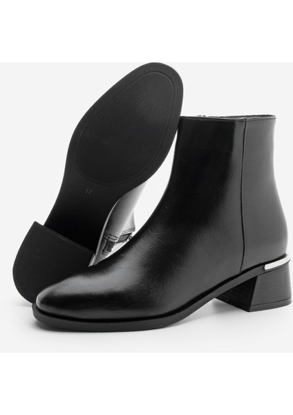Potinonline K9711 Kadın Metal Ökçe Kalın Topuklu Bot indirimleri