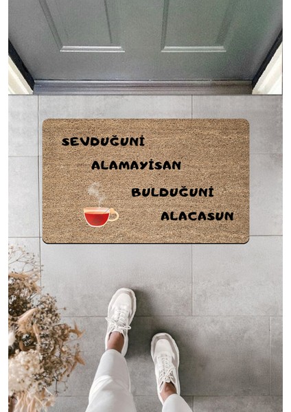 Yüksek Kaliteli Dijital Baskı 'sevduğuni Alamayisan Bulduğuni Alacasun Kapı Önü Paspası