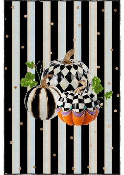 Modern Mutfaklara Masalsı Dokunuş: Balkabağı Desenli Tasarım Siyah Beyaz Halı fırsatları