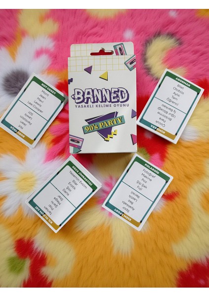 Yasaklı Kelime Oyunu Banned 90'lar Temalı Retro 45 Kart