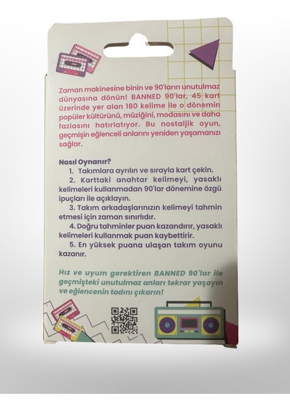 Yasaklı Kelime Oyunu Banned 90'lar Temalı Retro 45 Kart indirimleri