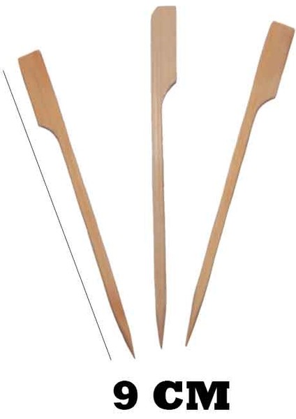 Özel Ahşap Yassı Saplı Çöp Şiş Çubuğu 9 cm (100 Adet) fiyatları