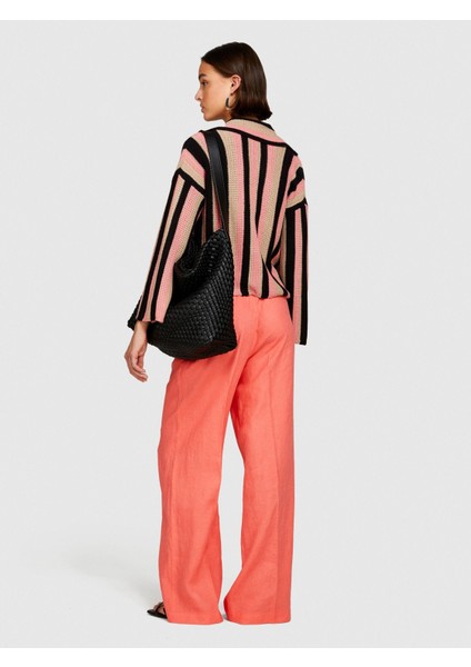 %100 Keten Beli Büzgülü Önü Pileli Geniş Paça Pantolon Kadın Düzenlenecek Pantolon - 324P4AGHLF03U indirimleri