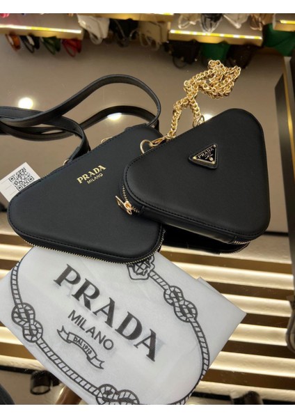 PRADA Çift Çanta Çift Kulplu Ayrılabilir Çok Amaçlı Orta Boy Çanta indirimleri