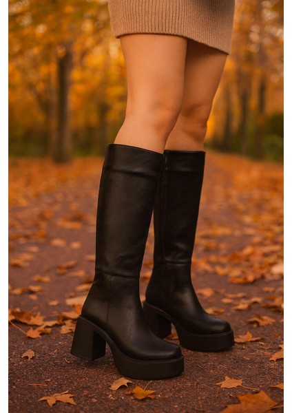 Kadın Fermuarlı Yüksek Topuklu Şık Çizme fiyatları