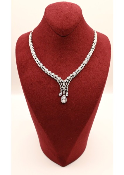 925 Ayar Gümüş Damla Kesim Set Zarif Takım modelleri