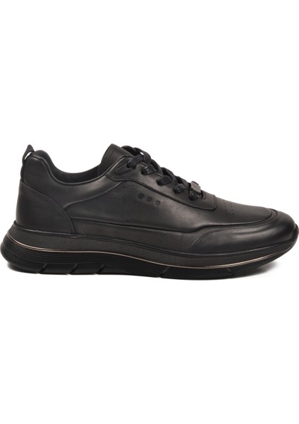 Siyah Hakiki Deri Bağcıklı Erkek Sneaker 152-22336 M fiyatları