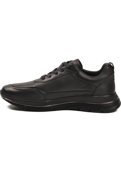 Siyah Hakiki Deri Bağcıklı Erkek Sneaker 152-22336 M fırsatları