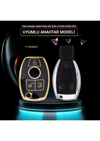 A-B-C-E-G-M-R-S Serisi Sprinter Viano Vito Uyumlu 3 Buton Smart Nano Anahtar Kılıfı - Siyah fiyatları