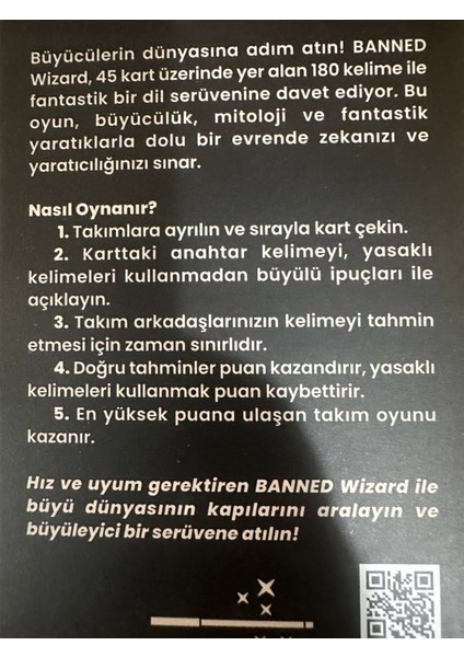 Yasaklı Kelime Oyunu Banned Wizard Fantastik ve Eğlenceli Kelimeler 45 Kart indirimleri