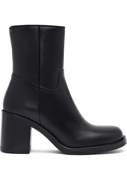 Kaıdn Siyah Fermuarlı Kalın Topuklu Deri Bot 25WFD281718