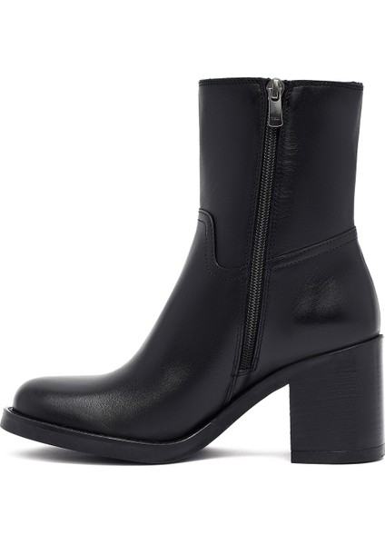 Kaıdn Siyah Fermuarlı Kalın Topuklu Deri Bot 25WFD281718 fırsatları