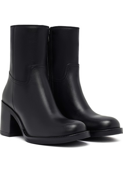 Kaıdn Siyah Fermuarlı Kalın Topuklu Deri Bot 25WFD281718 indirimleri