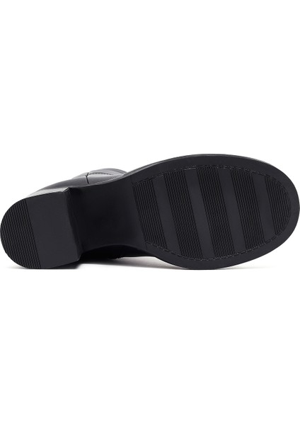 Kaıdn Siyah Fermuarlı Kalın Topuklu Deri Bot 25WFD281718
