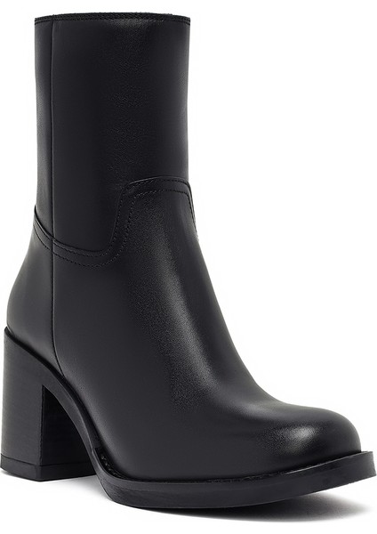 Kaıdn Siyah Fermuarlı Kalın Topuklu Deri Bot 25WFD281718