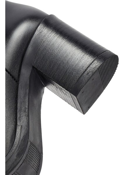 Kaıdn Siyah Fermuarlı Kalın Topuklu Deri Bot 25WFD281718