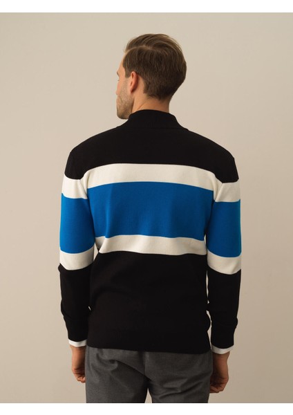 Erkek Siyah Pamuk Dokulu Regular Fit Hırka