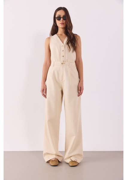Clara Wide Leg Off White Palazzo Pantolon(Tencel)(Tm)-Off White fiyatları