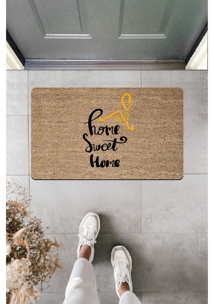Yüksek Kaliteli Dijital Baskı Home Sweet Home Çatı Kalp Grafik Kapı Önü Paspası