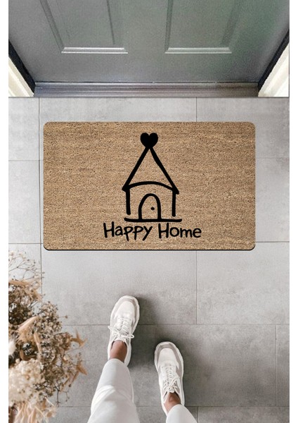 Yüksek Kaliteli Dijital Baskı Happy Home Deniz Klube Kapı Önü Paspası