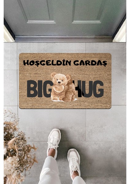 Yüksek Kaliteli Dijital Baskı Hoş Geldin Gardaş Ayıcıklar Kapı Önü Paspası