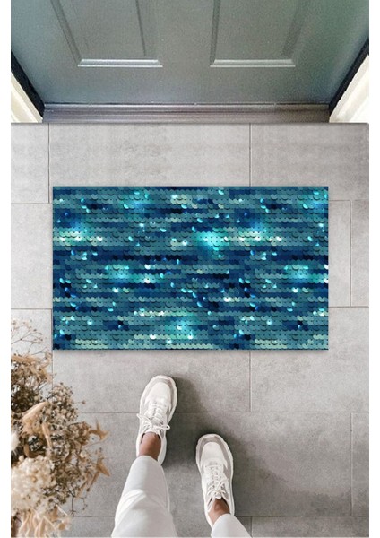 Çok Amaçlı Dijital Pullu Mavi Kapı Paspası Dış Mekan Paspas