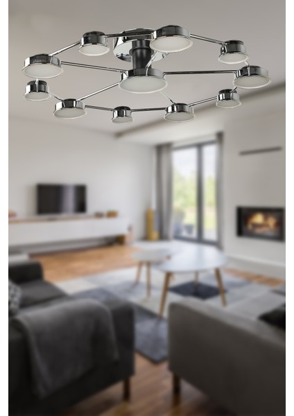 Arelon Ledli 11.li Avize Krom Kaplama