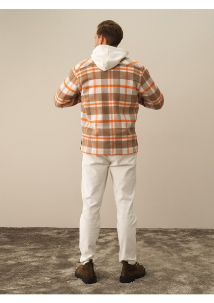 Erkek Oranj Pamuk Dokulu Regular Fit Gömlek