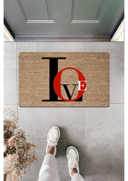 Yüksek Kaliteli Dijital Baskı Iç Içe Love Kapı Önü Paspası