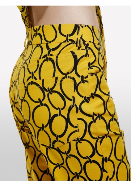 Pamuk Karışımlı 5 Cepli Baskılı Slim Fit Bilek Boy Pantolon Kadın Hardal Sarısı Mix Pantolon - 324A4ZJSLE03S indirimleri