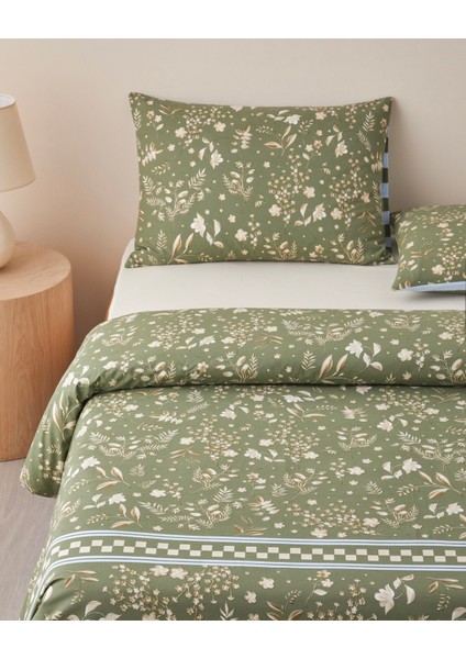 Florish Pamuk Tek Kişilik Nevresim Takımı 160X220 cm Yeşil fiyatları